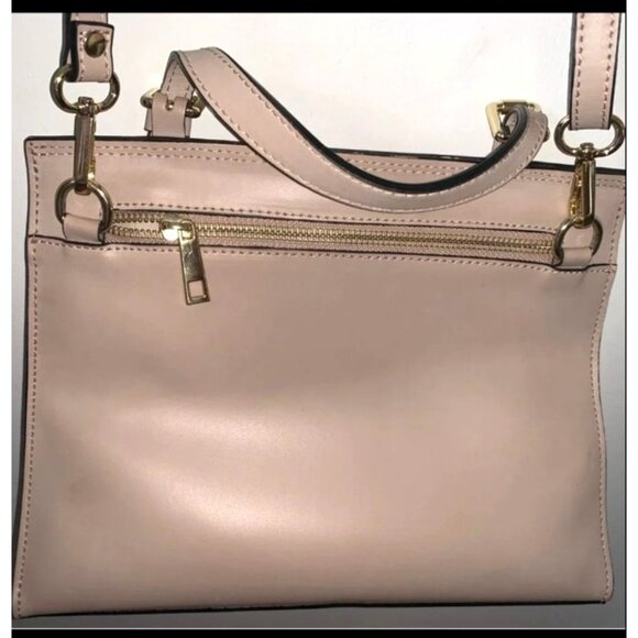 Pale Leather Italian Handmade Structured Satchel Handbag With Adjustable Straps - Picture 5 of 9